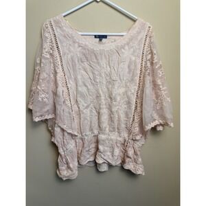 Democracy Blouse Size Xl Lace Sleeve Fairy